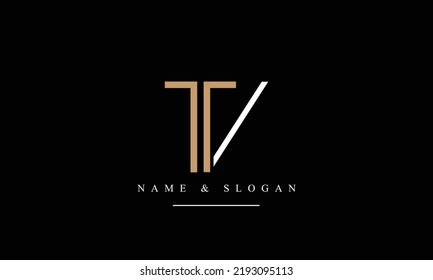 TV, VT, T, V abstract letters logo monogram