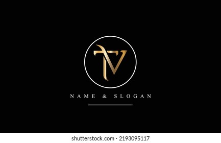 TV, VT, T, V abstract letters logo monogram