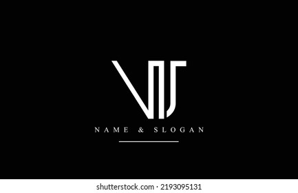 Monograma del logotipo de las letras abstractas TV, VT, T, V