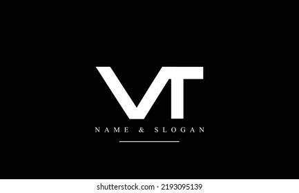 TV, VT, T, V abstract letters logo monogram