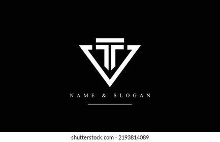 TV, VT, T, V abstract letters logo monogram