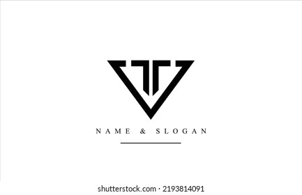 TV, VT, T, V abstract letters logo monogram