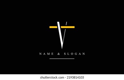 TV, VT, T, V abstract letters logo monogram