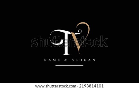 TV, VT, T, V abstract letters logo monogram