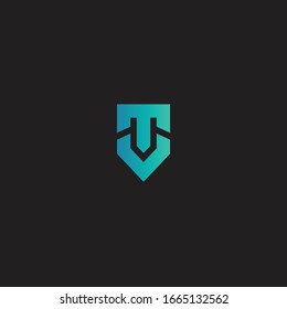 TV VT T V Letter Logo Design Creative Modern Letters Vector Icon Logo Illustration