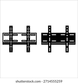 Icono de soporte de pared de TV. signo de soporte de pared. Ilustración vectorial