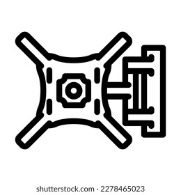 tv wall mount home accessory line icon vector. tv wall mount home accessory sign. isolated contour symbol black illustration