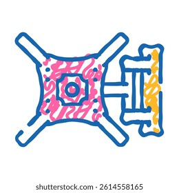 tv wall mount home accessory doodle icon sketch vector. tv wall mount home accessory sign. isolated symbol illustration