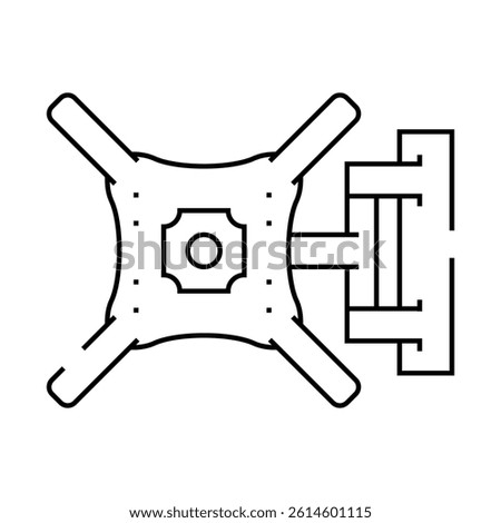 tv wall mount home accessory line icon vector. tv wall mount home accessory sign. isolated contour symbol black illustration