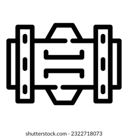 Tv wall mount icon outline vector. Vesa display. Monitor control