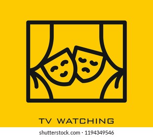 TV Watching icon signs