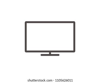 TV web icon isolated on white background, top view