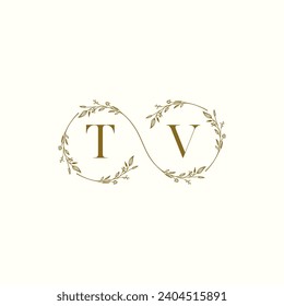 TV wedding infinity in elegant monogram with high quality professional design that will print well