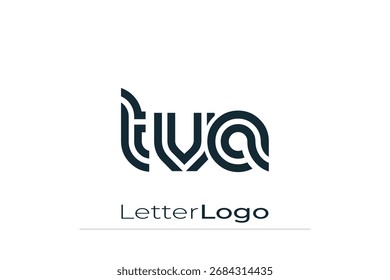 TVA Creative Unique Modern Letter Logo Design. Elegant Monogram Logo Design with Decorative Elements and Typography