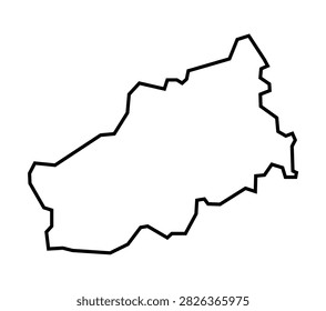 Tver Oblast Black Outline Map Illustration