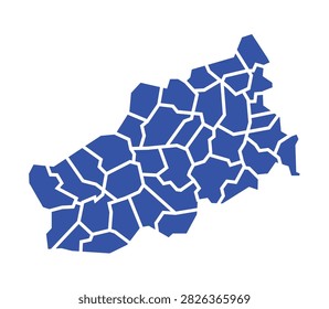 Tver Oblast Blue Flat Map Illustration
