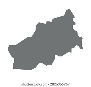 Tver Oblast Gray Flat Map Illustration