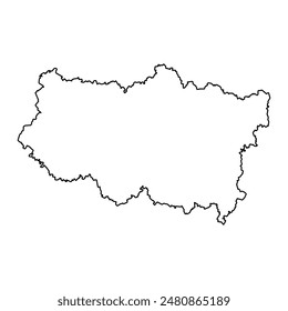 Tver Oblast map, administrative division of Russia. Vector illustration.