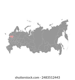 Tver Oblast map, administrative division of Russia. Vector illustration.