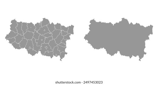 Tver Oblast map, administrative division of Russia. Vector illustration.