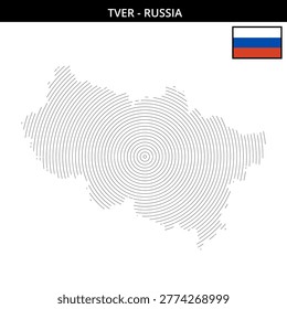 Tver outline with flag illustration with