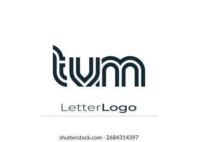 TVM Creative Design de logotipo de letra moderna exclusivo. Elegante Monograma Logo Design com elementos decorativos e tipografia