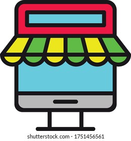 tv,shopping icon vector illustration flat