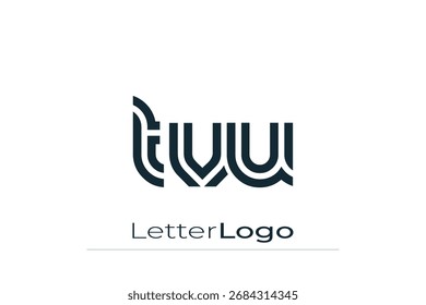 TVU Creative Unique Modern Letter Logo Design. Elegantes Monogramm-Logo-Design mit dekorativen Elementen und Typografie