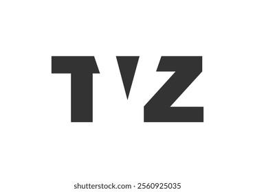 TVZ logo design. Initial letter T V Z bold font style for tech startups, consulting, corporate branding. Creative company name, headlines typography identity, trendy logotype. Vector illustration.