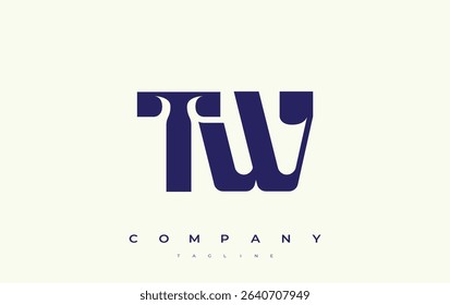 TW Abstract Geometric Logo Design. Modern and elegant logo design with simplistic typography elements, showcasing branding excellence.