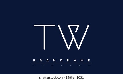 TW Abstract letter logo. This logo icon incorporate with abstract shape in the creative way