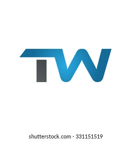 Tw Company Linked Letter Logo Blue Stock Vector (Royalty Free ...