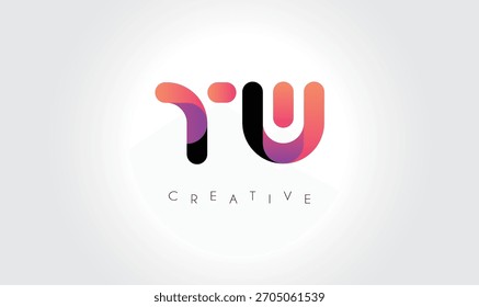 TW Gradient Abstract Logo with Creative Rounded Shapes