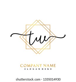 TW Initial Handwriting logo template vector