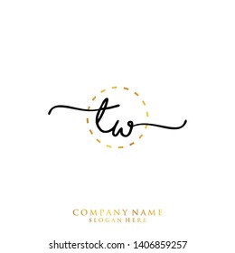 TW Initial handwriting logo template