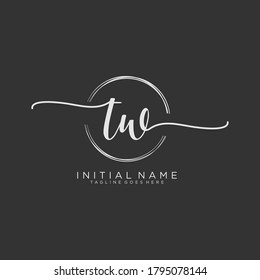 TW Initial Handwriting Logo Vector
