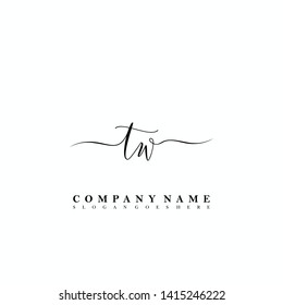 TW Initial luxury handwriting logo vector
