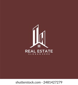 TW initial monogram building and roof logo for real estate
