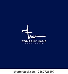 Tw Initial Signature Logo, Vektordesign