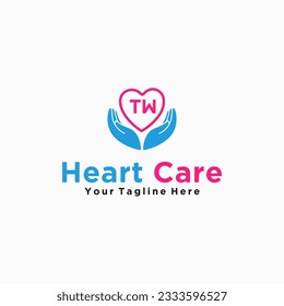 TW initials hand care icon business template logo vector