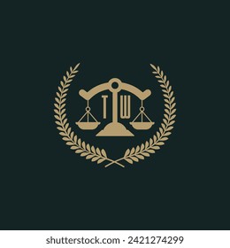 TW initials for law firm logo icon design vector image