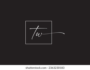 Diseño del logotipo de la letra TW y logotipo inicial