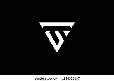 Diseño del logo de la carta TW sobre fondo de lujo. Concepto del logotipo de la letra de la letra del monograma de WT. Diseño de iconos de TW. WT diseño de icono de letra blanca elegante y profesional en el fondo negro.