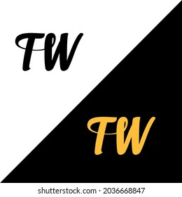 TW Letter Logo Design Template Vector
