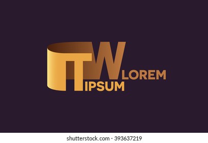 TW letters logo, T and W letters logo alphabet design.