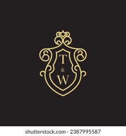 TW line vintage initial logo in high quality professional design that will print well across any print media