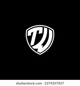 Estilo del emblema monograma de TW con las ideas de la plantilla de diseño de forma de escudo