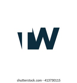 TW Logo. Vector Graphic Branding Letter Element. White Background