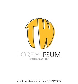 TW Logo. Vector Graphic Sphere Branding Letter Element. White Background