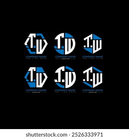 TW minimalistischen und klassischen Logo-Set-Design.TW Monogramm Polygon und Kreis Form Vektor. TW einzigartige Design.
